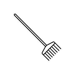 Naklejka premium Illustration of a garden rake tool on transparent background