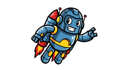 Obraz premium funny astrounut robot vector icon