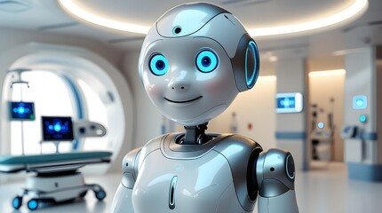 Digital AI Robot Head – Cyberpunk Futuristic Art