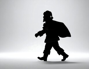 Silhouette of Santa Claus walking (2)