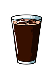 Iced coffee americano cartoon illustration