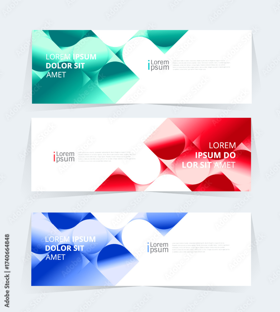 Sticker geometric banner design with vector presentation template.