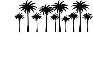 A tropical beach sunset with a palm tree silhouette against the sky is a perfect summer vacation illustration