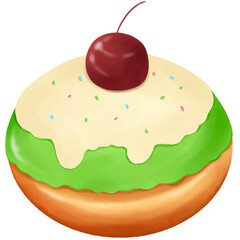 donut with cherry