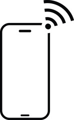 Smart phone with wifi icon. WIFI signal with mobile phone icon. wifi phone icon vector sign
