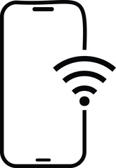 Smart phone with wifi icon. WIFI signal with mobile phone icon. wifi phone icon vector sign
