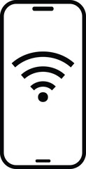 Smart phone with wifi icon. WIFI signal with mobile phone icon. wifi phone icon vector sign
