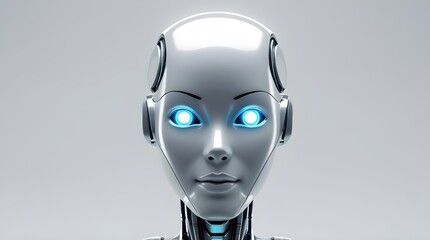 Futuristic Robot Head – Advanced AI Technology