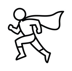 Running Superhero Cape Outline Vector