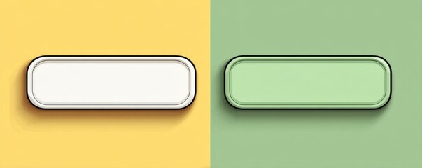 Modern flat illustration with two colorful blank shapes on vibrant split background