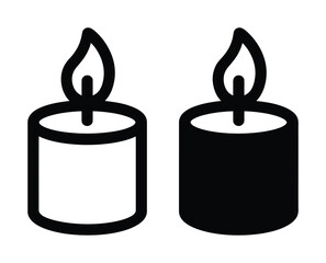 Candle Silhouette Icon, Light and Spiritual Symbol