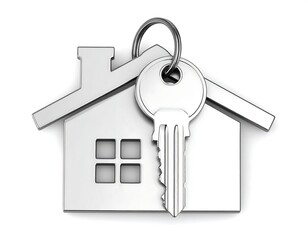 Silver house key graphic