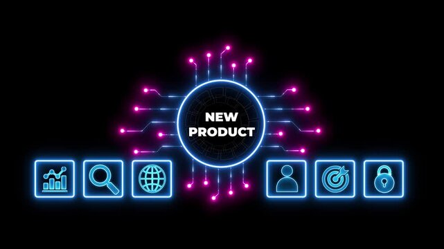Creative idea generation for new product development concept. Creative thinking and innovation. innovation icons, generating creative idea process for product development