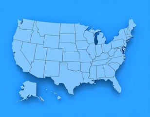 Simple 3D map of the United States