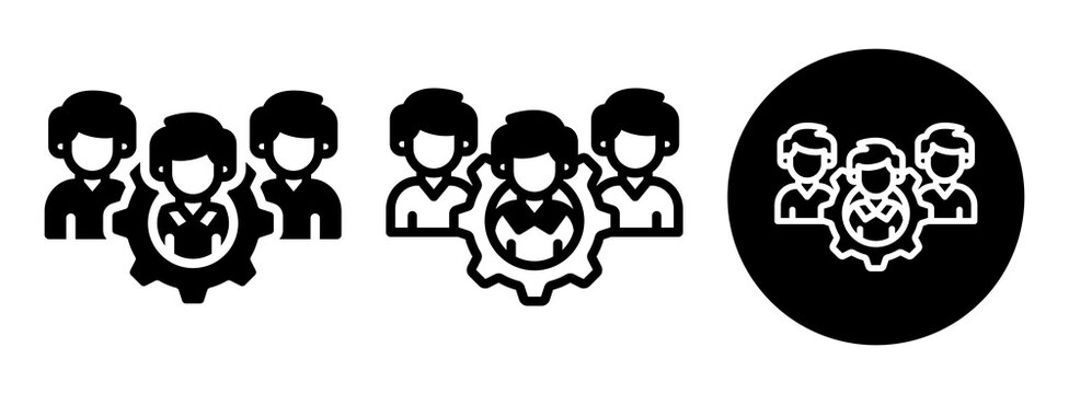 Development Team Icon Collection Glyph & Mixed Style