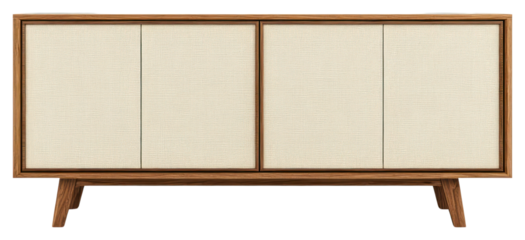 PNG Beige long modern cabinet mid-century furniture wood.