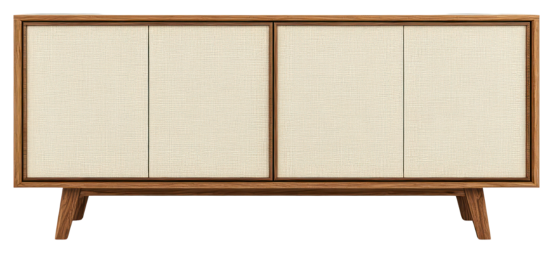 PNG Beige long modern cabinet mid-century furniture wood.