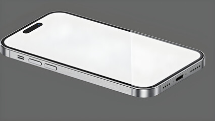 Modern smartphone mockup on a gray background, perfect for showcasing apps and designs.