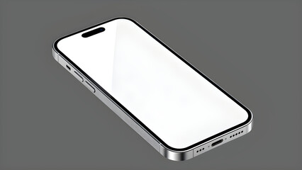 Modern smartphone mockup on a gray background, perfect for showcasing apps and designs.