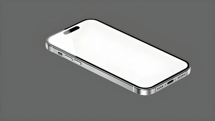 Modern smartphone mockup on a gray background, perfect for showcasing apps and designs.