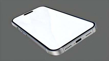 Modern smartphone mockup on a gray background, perfect for showcasing apps and designs.