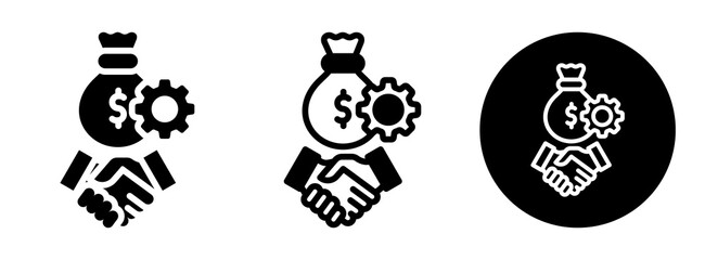 Financial Support Icon Collection Glyph & Mixed Style