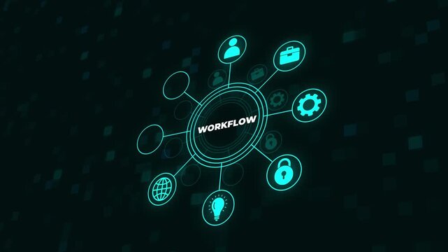 Concept for business workflow, management and procedures.Internet, business, Technology and network concept.