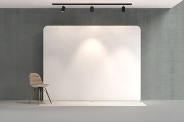 Blank backdrop mockup setup