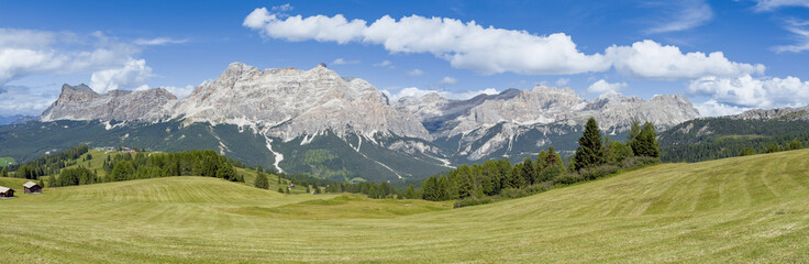 Dolomites, Italy. Amazing landscape at Fanes mountain range in summer