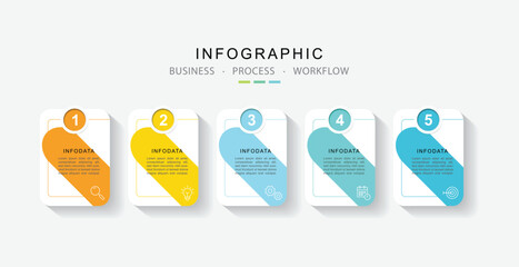Vector Infographic label design template with icons and 5 options or steps. for your business data. Vector Illustration.