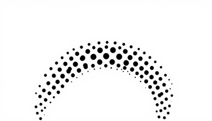 An Array of Black Circles Forming an Archway Shape on a White Surface, Creating a Minimalist and Abstract Composition