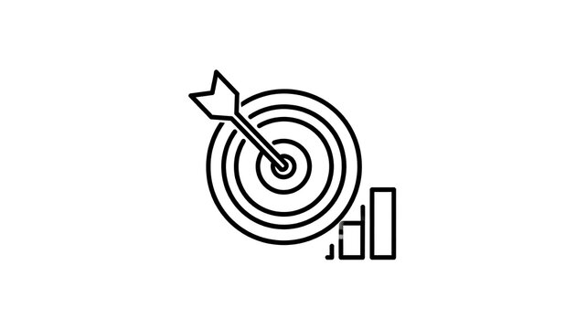 Simple target and arrow graphic with bar graph