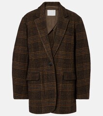 Fototapeta premium Elegant beige blazer designed for women's professional attire a white background