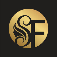 Beauty Fashion F logo design. F logo design. Woman fashion logo design. Woman face logo design. Beauty Parlor logo design. Woman parlor logo design. Luxury Beauty logo design. Message Parlor, Body 