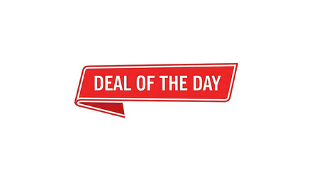 Obraz premium A red banner with the words deal of the day written on it isolated on a white background in a graphic design ai generated