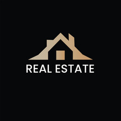 Modern abstract house silhouette logo design for real estate business branding