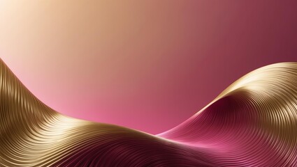 Abstract glassy combination of gold and pink gradient wave background