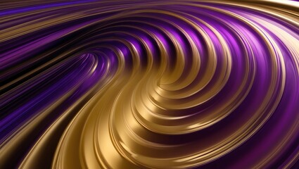 Abstract glassy combination of gold and purple gradient wave background