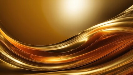 Abstract glassy combination of gold and orange gradient wave background
