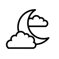 crescent moon and cloud icon