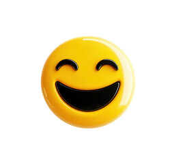 Fototapeta premium A cheerful yellow smiley face isolated on transparent background, radiating positivity and happiness, perfect for expressing joy and lightheartedness in digital communication