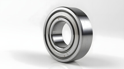 Chrome Ball Bearing Component for Mechanical Systems, Isolated on White Background