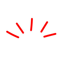 Obraz premium Red Burst Lines Doodle Minimalist