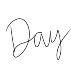 Minimalist Handwritten Word “Day” in Elegant Script
