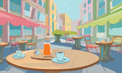 テラスのあるカフェ