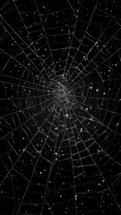 Fototapeta premium 星空のように輝く蜘蛛の巣。幻想的な背景やデザイン素材に最適なイメージ。