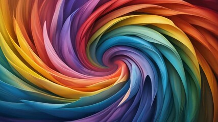 Abstract swirl in vibrant rainbow colors - Powered by Adobe