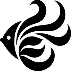 Minimalist Abstract Fish Silhouette and Line Art Vector