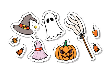Collection of halloween stickers for decoration