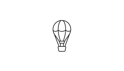 Minimalist Hot Air Balloon Icon Symbol of Adventure and Travel